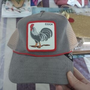 Goorin Bros Gray and Red Rooster Cap